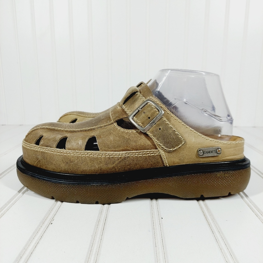 Vintage Candie's Leather Dad Sandals Trend C808